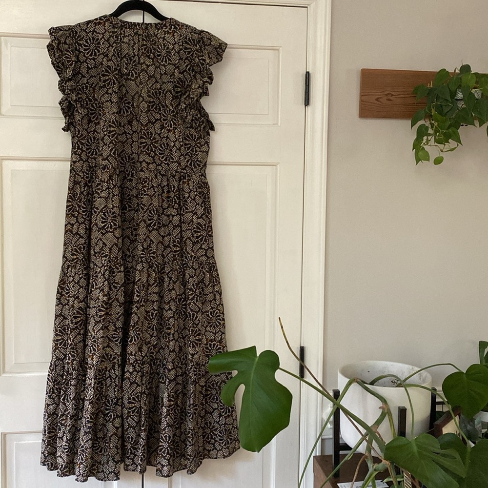 Ulla Johnson Black and Cream Floral Maxi Dress - Picture 11 of 16